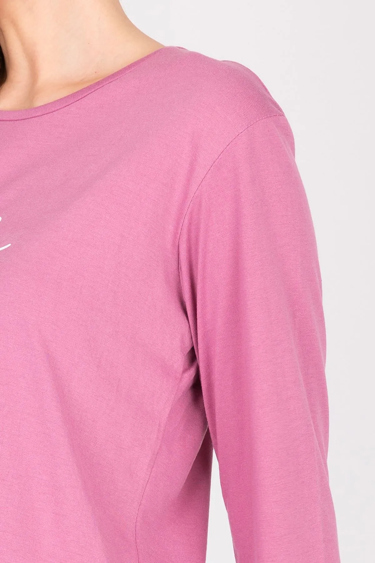 Women's Long-Sleeve Soft Textured Purple Pajama Set