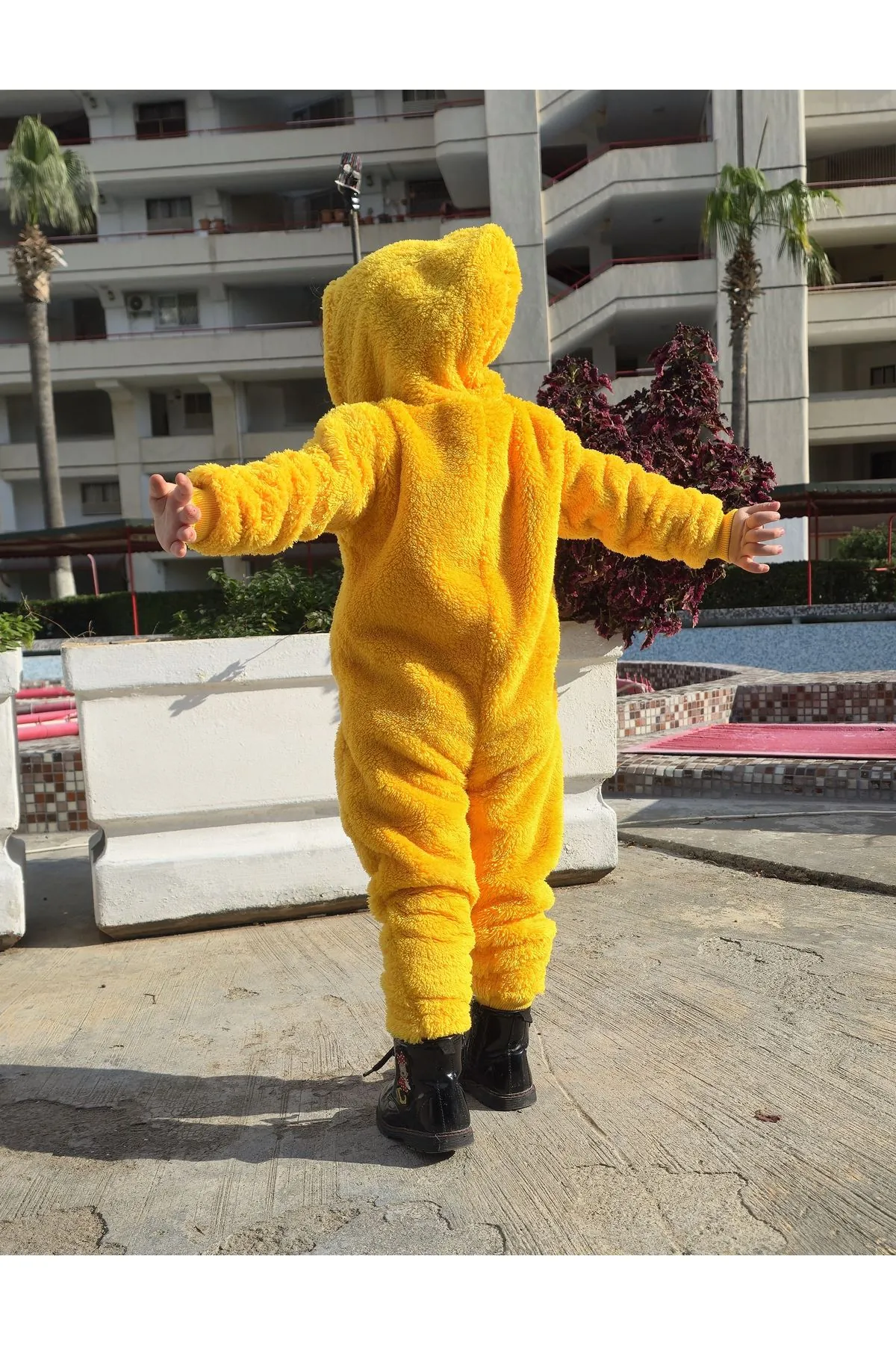 Children's Yellow Chick Plush Fleece All-in-One Pyjama — Hooded, Zip-Front, Unisex