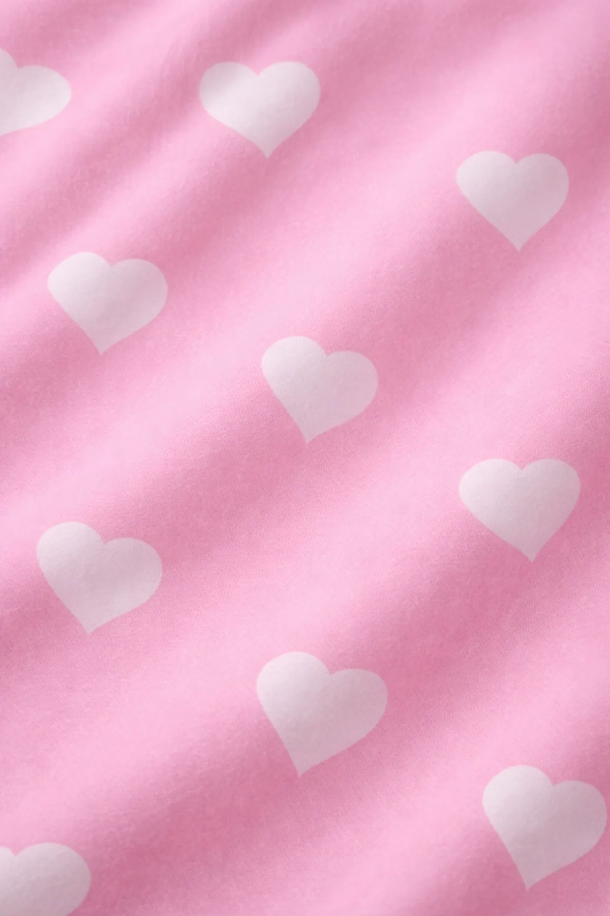 Kadın Kalpli Desenli Süet Gömlek Yaka Uzun Kol Pembe Kışlık Pijama Takımı