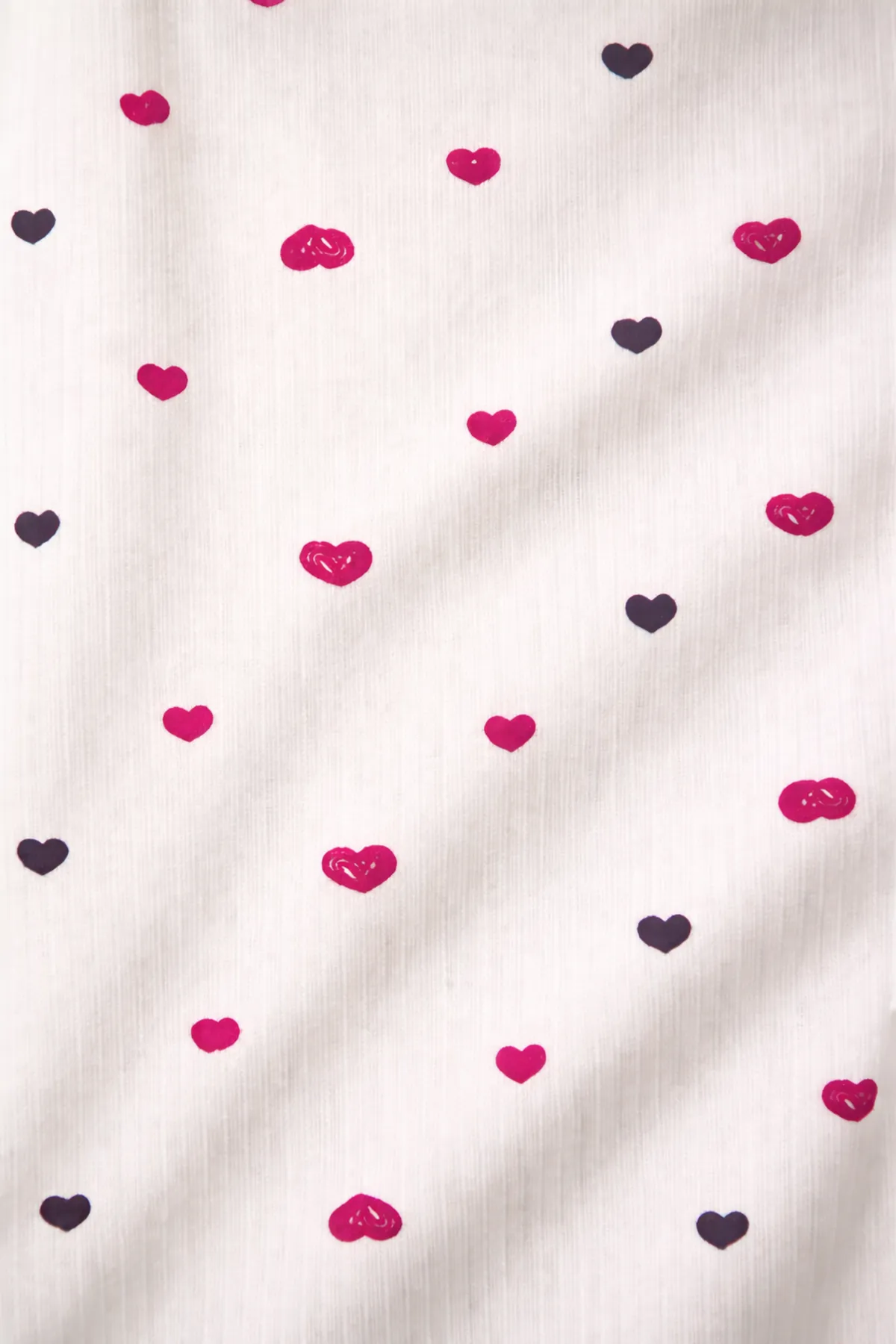 Women's Heart Print Pyjama Set — Bow Detail, Button-Front Long Sleeve, Interlock Fabric
