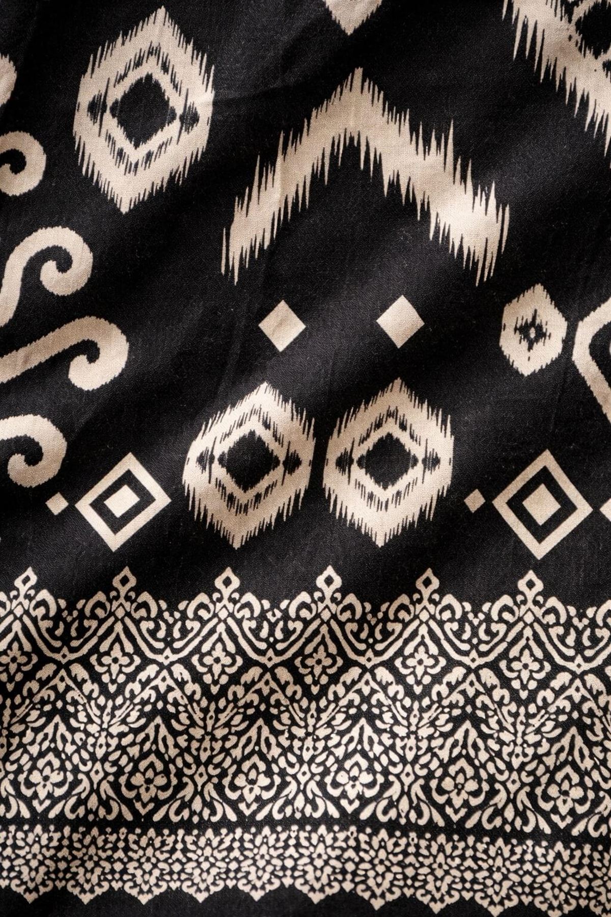 Women's 100% Cotton Black Embroidered Maternity Shirt Dress — Ethnic Print, Floral Sleeves & Pockets