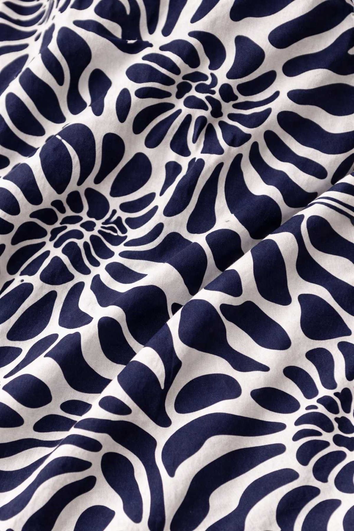 %100 Pamuklu Kadın Kuşaklı ve Cepli Yazlık Lacivert Gömlek Yaka Hamile Elbisesi