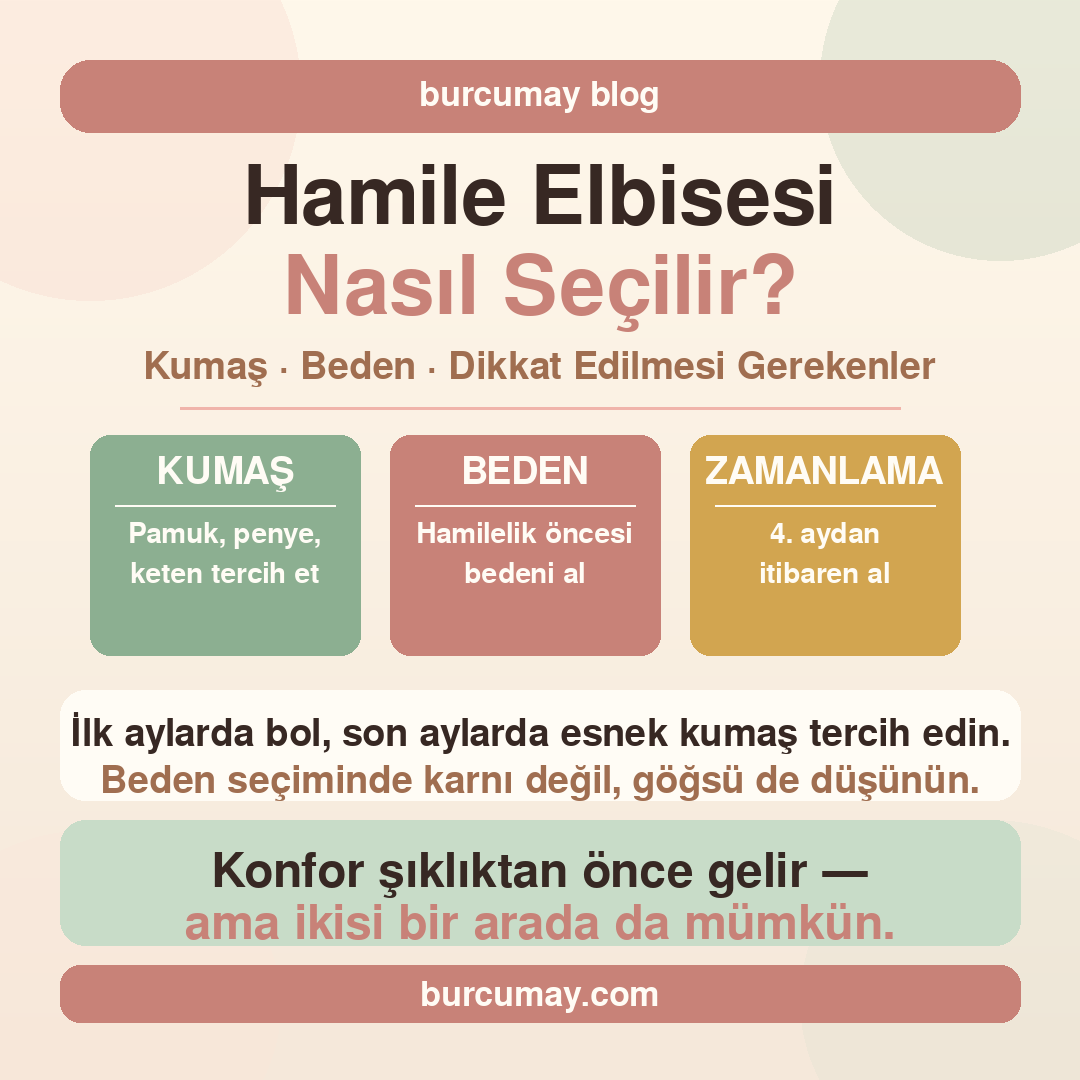 Hamile Elbisesi Nasıl Seçilir? Kumaş, Beden ve Dikkat Edilmesi Gerekenler