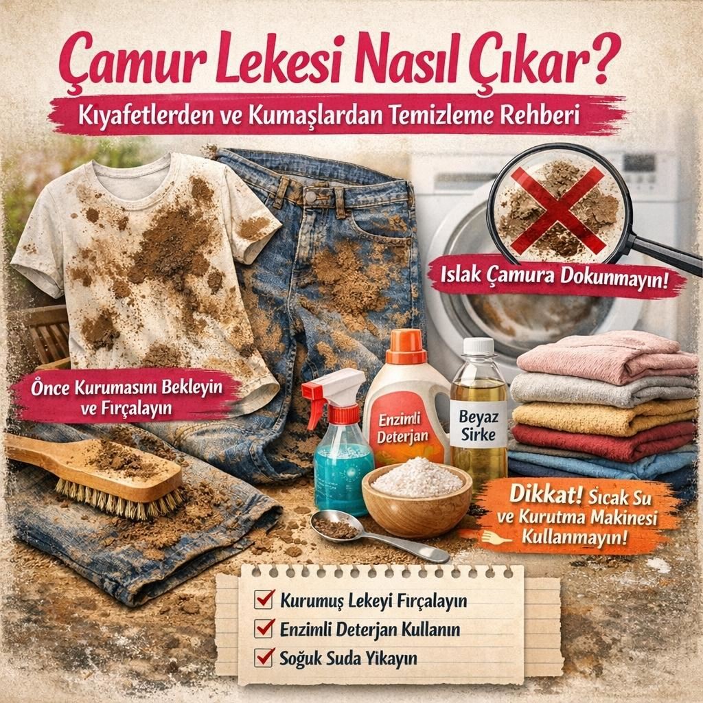 Çamur Lekesi Nasıl Çıkar? Kıyafetlerden ve Kumaşlardan Temizleme Rehberi