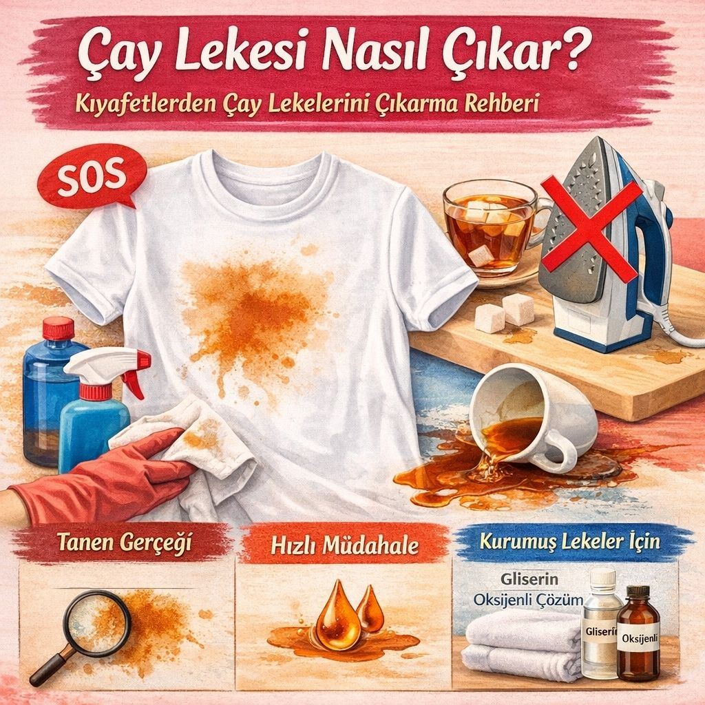 Çay Lekesi Nasıl Çıkar? Kıyafetlerden Kurumuş ve Şekerli İzleri Silme Rehberi