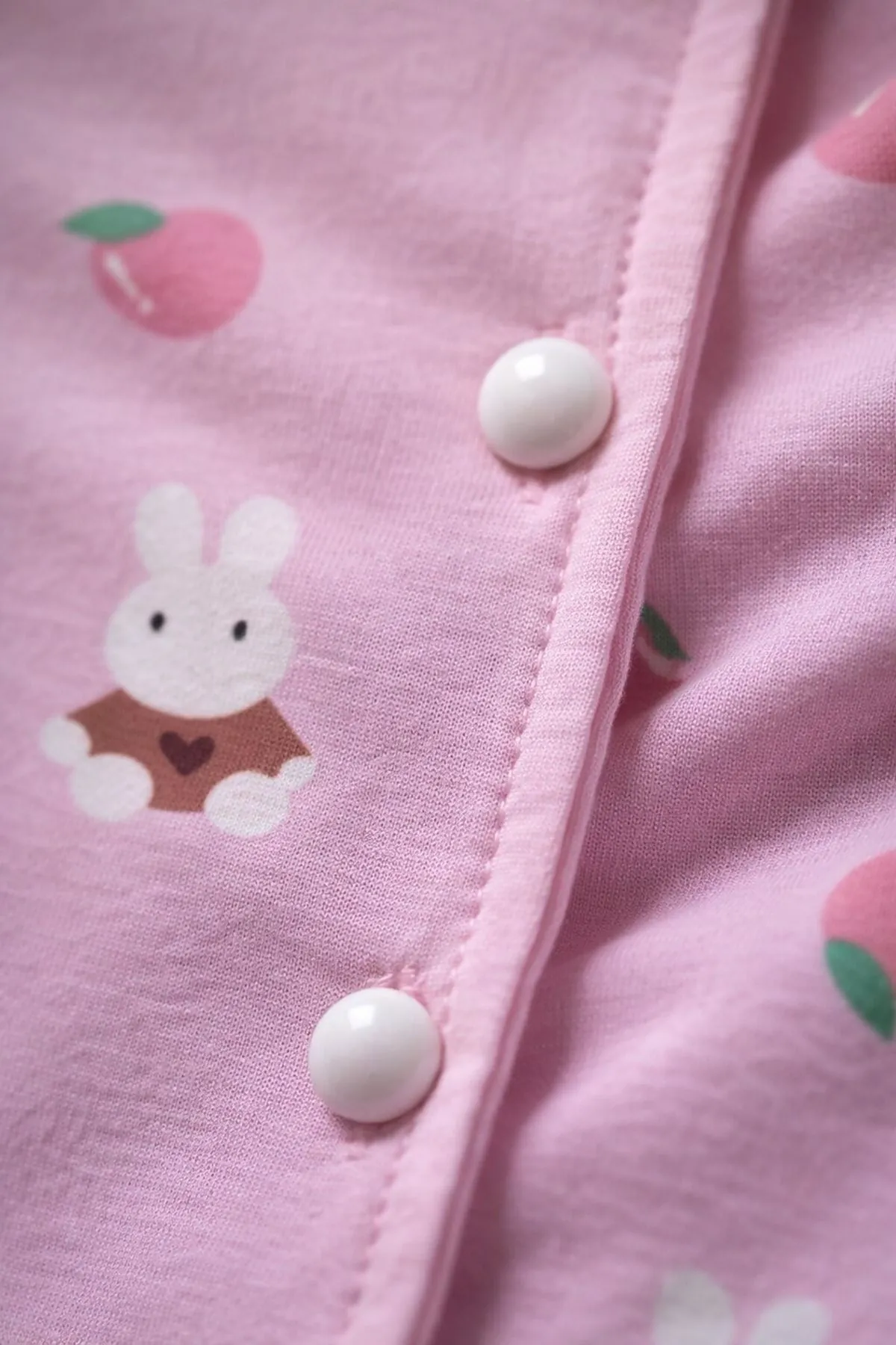 Short Sleeve Summer Button-Up Collared Soft Texture Pink Women's Pajama Set