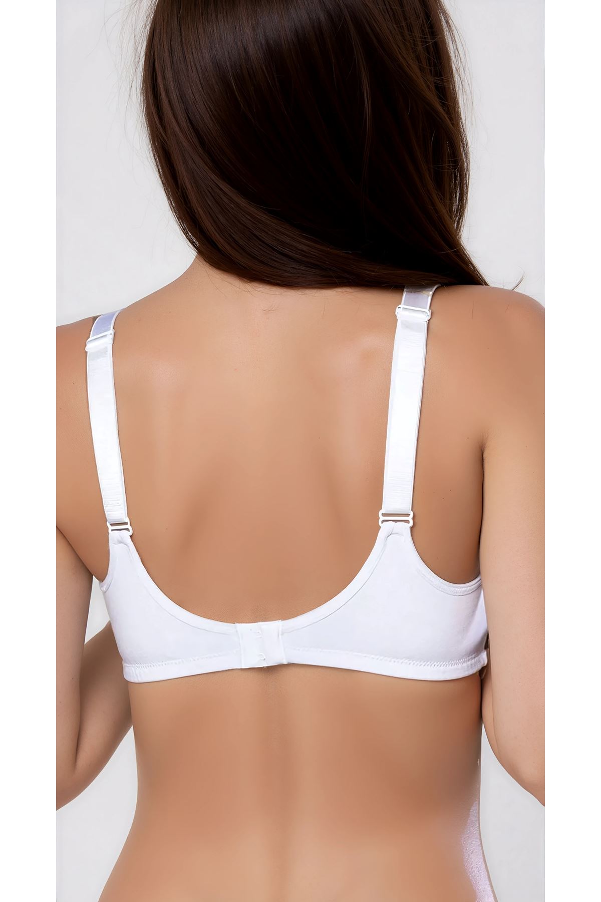 White Nursing Bra with Front Zipper, Cotton, Adjustable Straps
