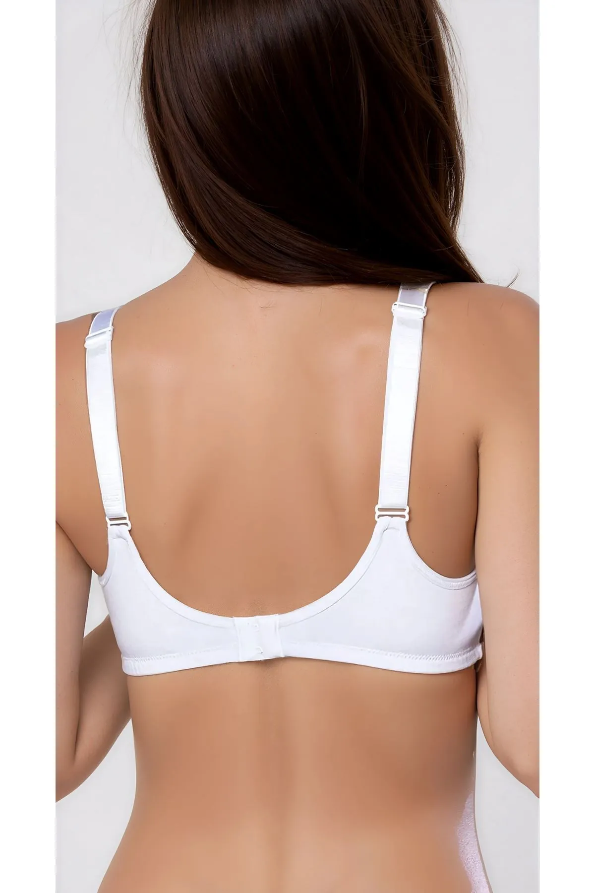 White Nursing Bra with Front Zipper, Cotton, Adjustable Straps