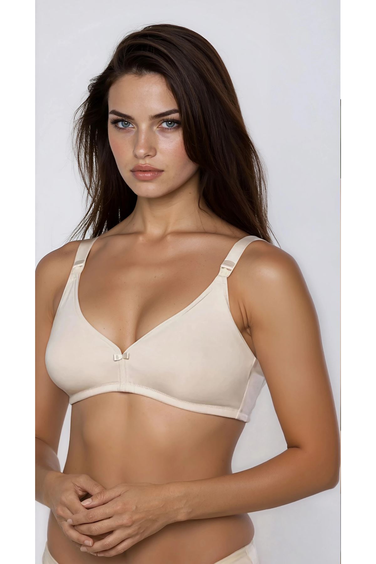 Nude Nursing Bra with Clip-Down Design Suitable for Daily Use