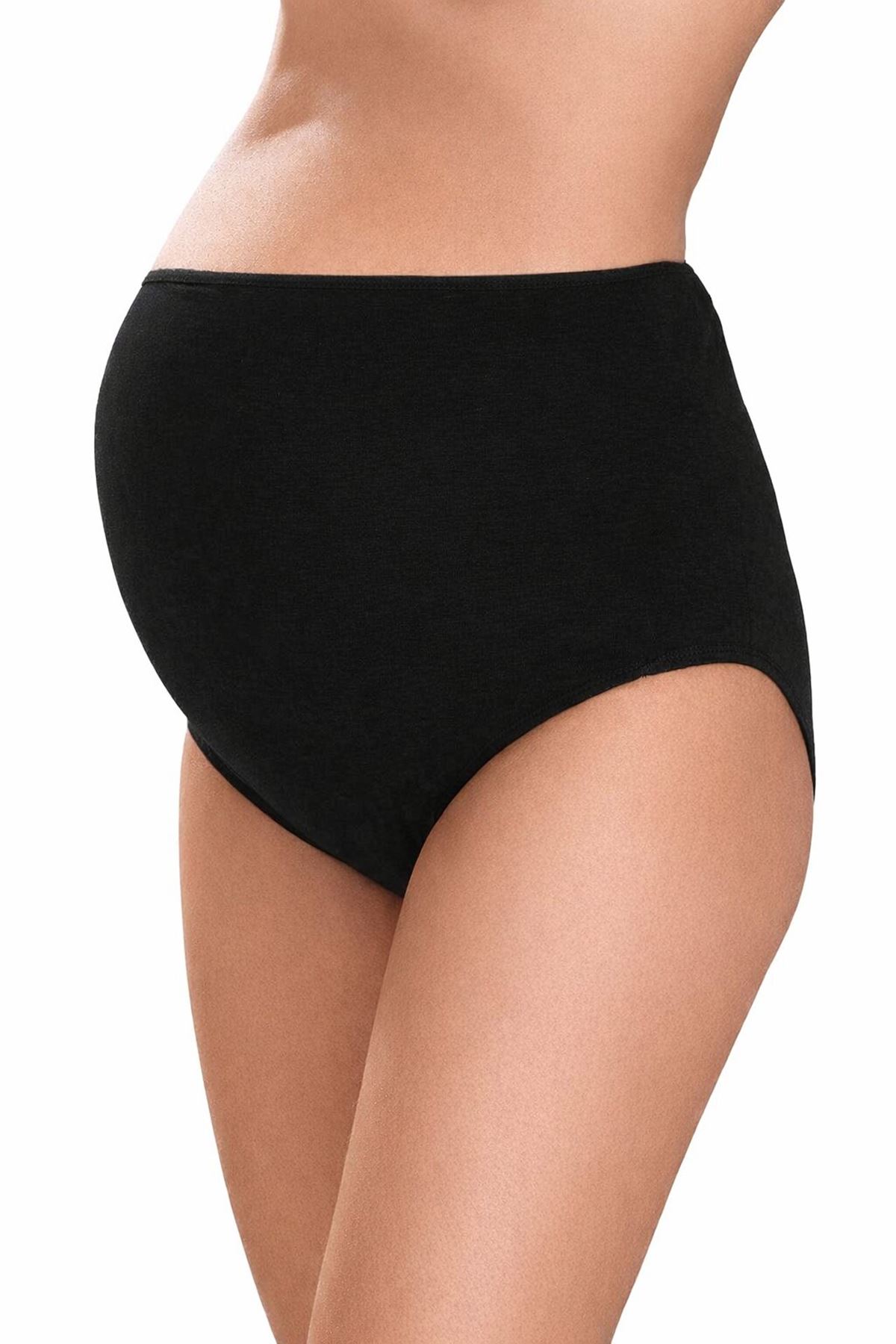 Black Cotton Modal Maternity Briefs Ultra Stretch Lycra