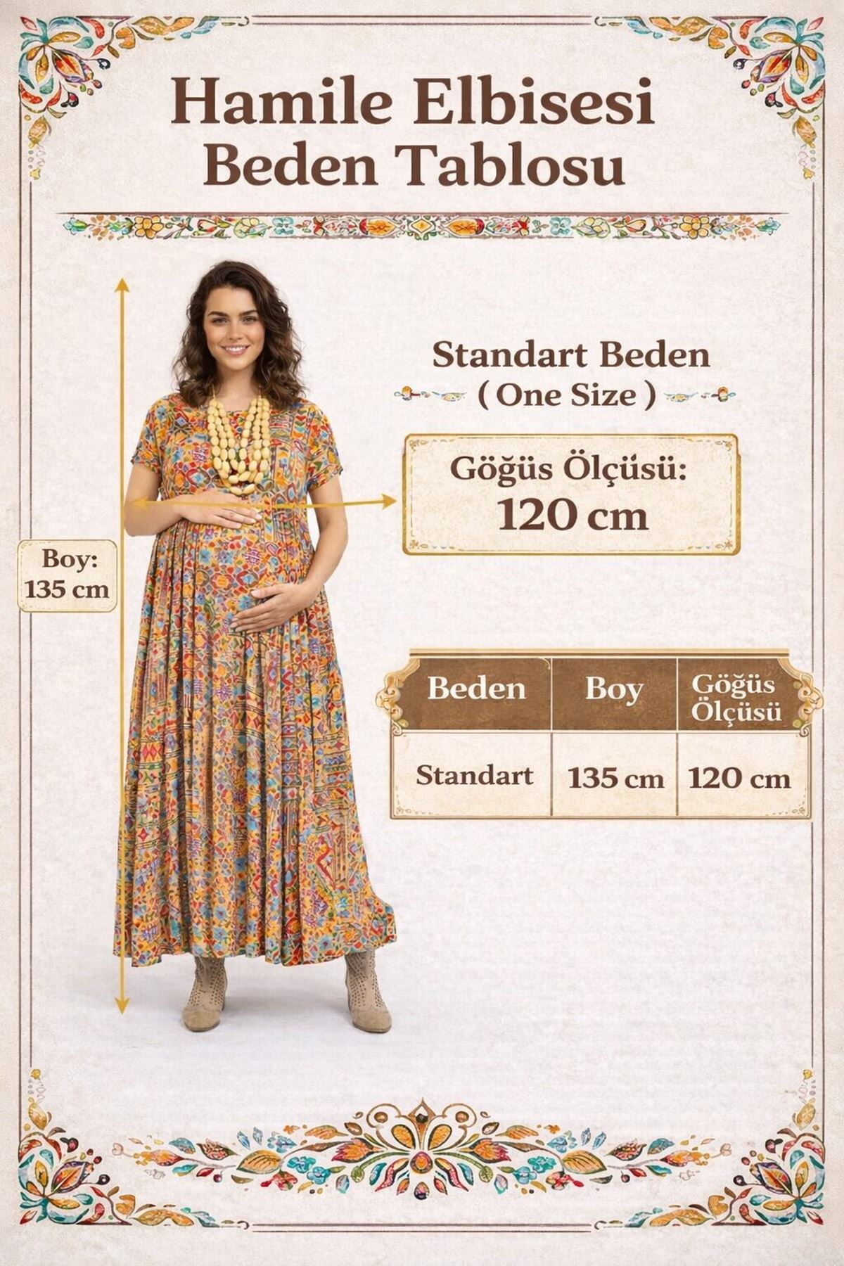 Ethnic Pattern Cotton Viscose Boho Maternity Dress Short Sleeve Summer