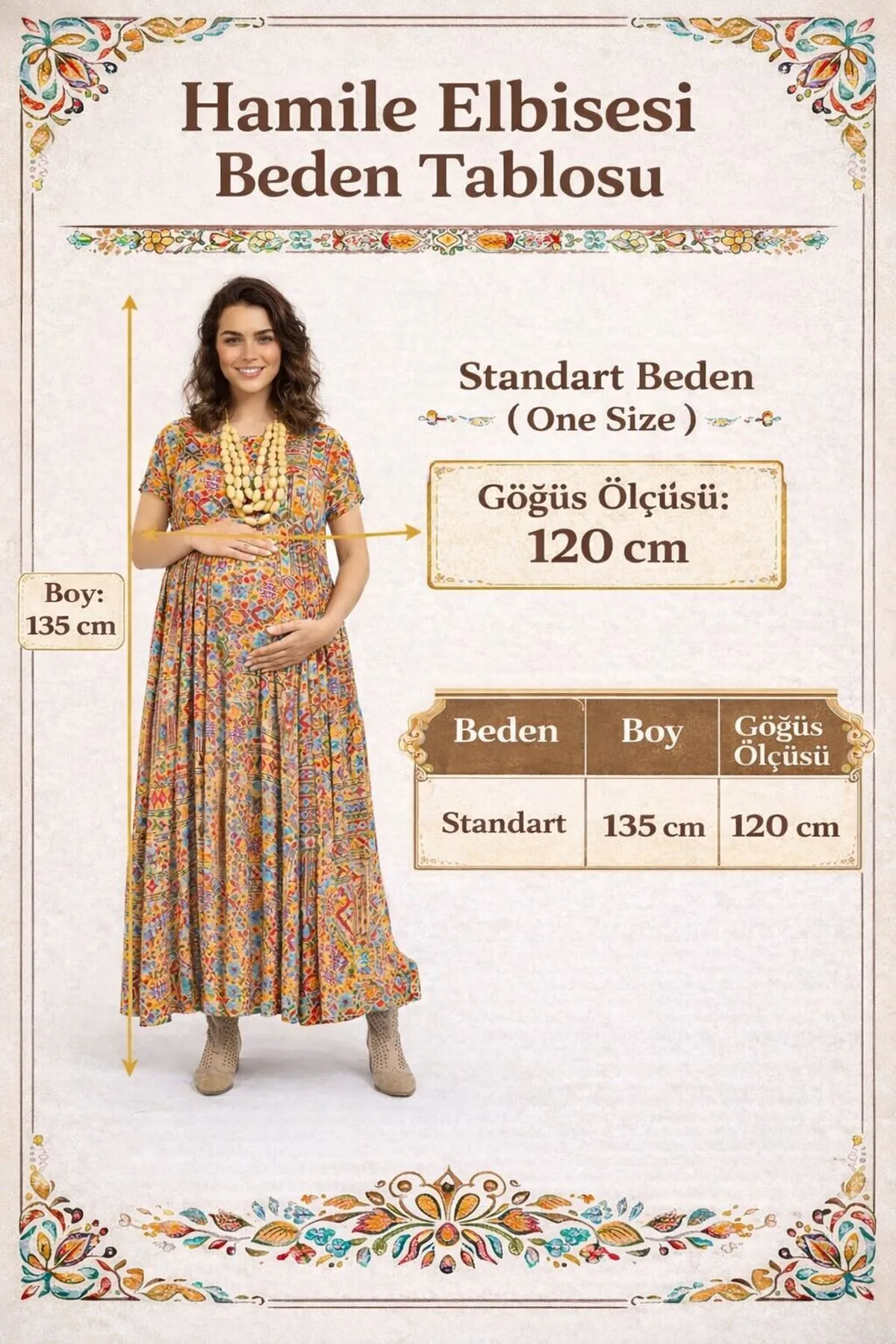 Ethnic Pattern Cotton Viscose Boho Maternity Dress Short Sleeve Summer