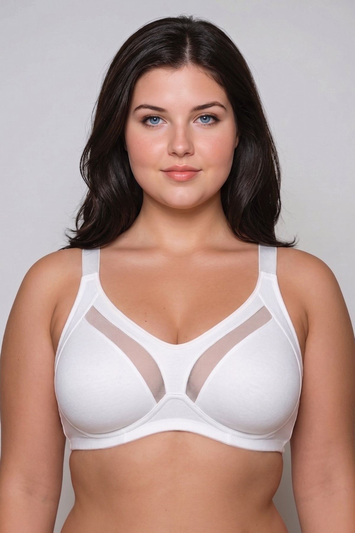 Women’s Ecru Plus Size Minimizer Bra Wire-Free Unlined Comfortable Fit