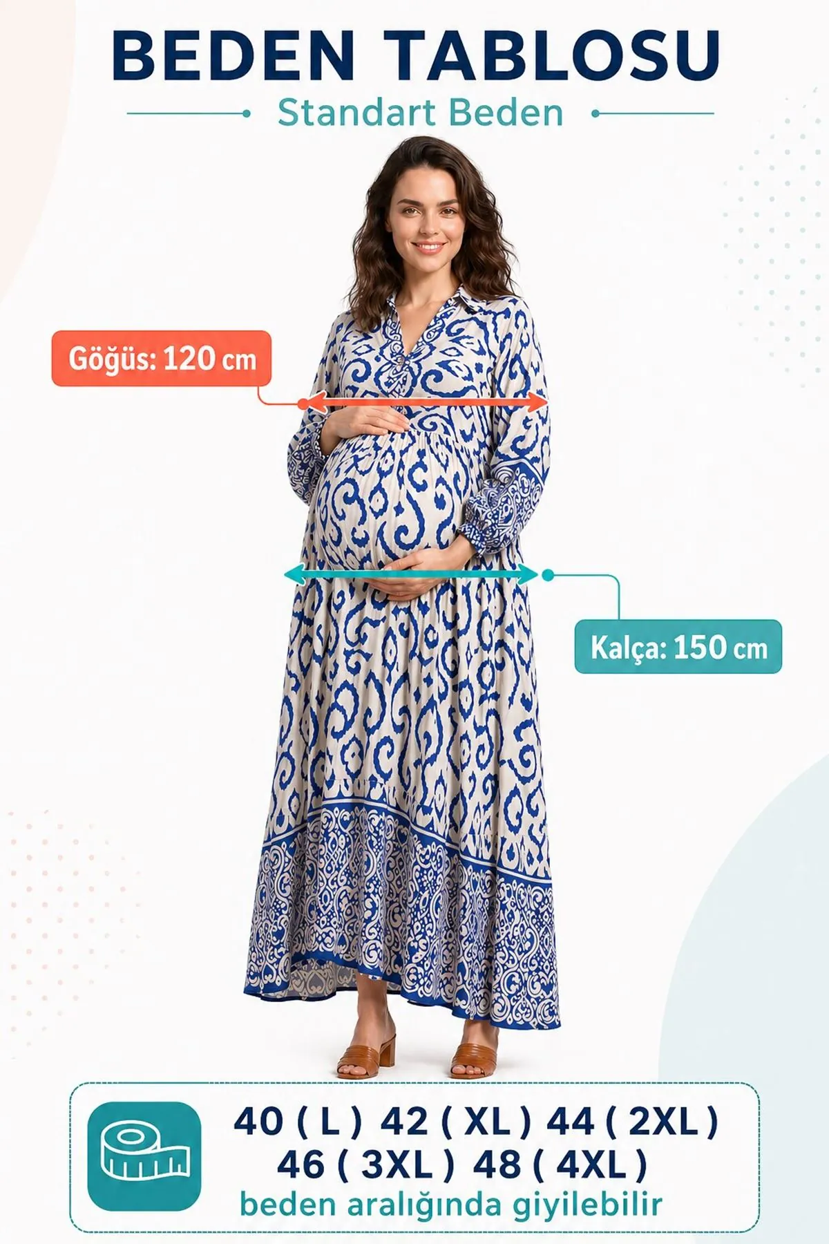 Women’s Long Summer Viscose Maternity Dress with Pockets Maxi