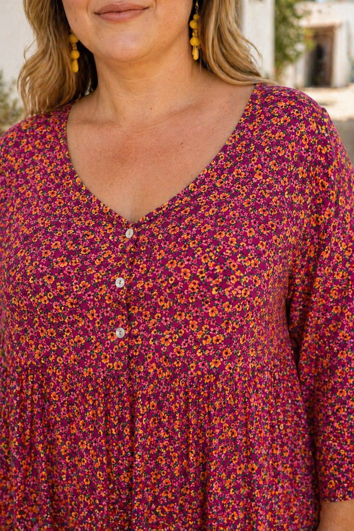 Women’s Plus Size Viscose Dress Floral Pocketed Summer Maxi Dress