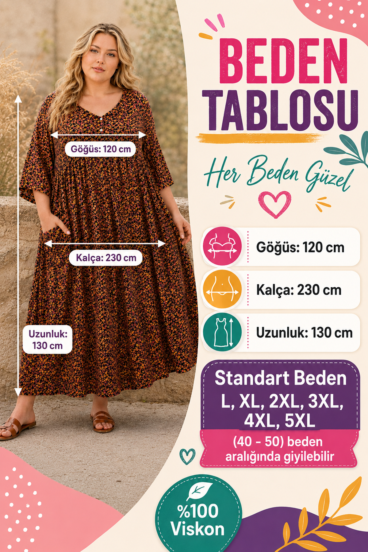 Plus Size Women Black Viscose Dress Summer Long Pocket Floral Print Relaxed Fit