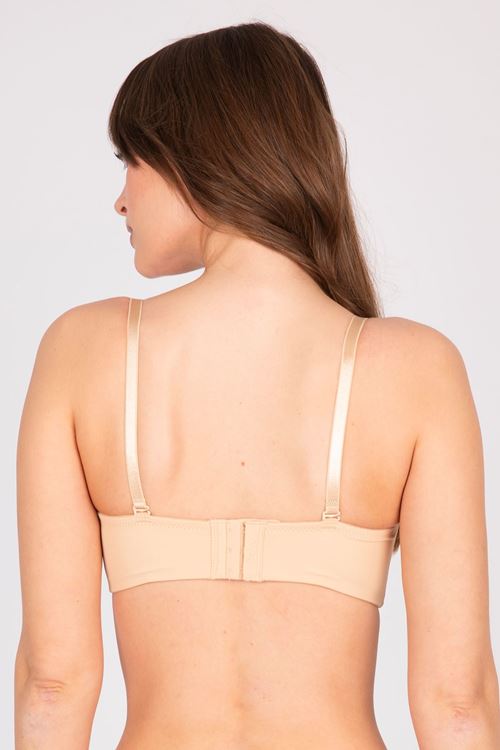 Padded Double Push Up Strapless Nude Colored Bra