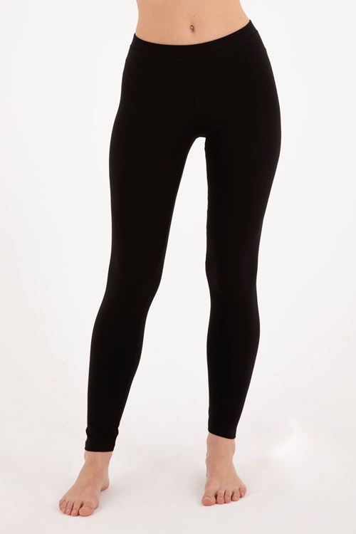  Women's Black Cotton Modal Stretch Slim Fit Long Leggings