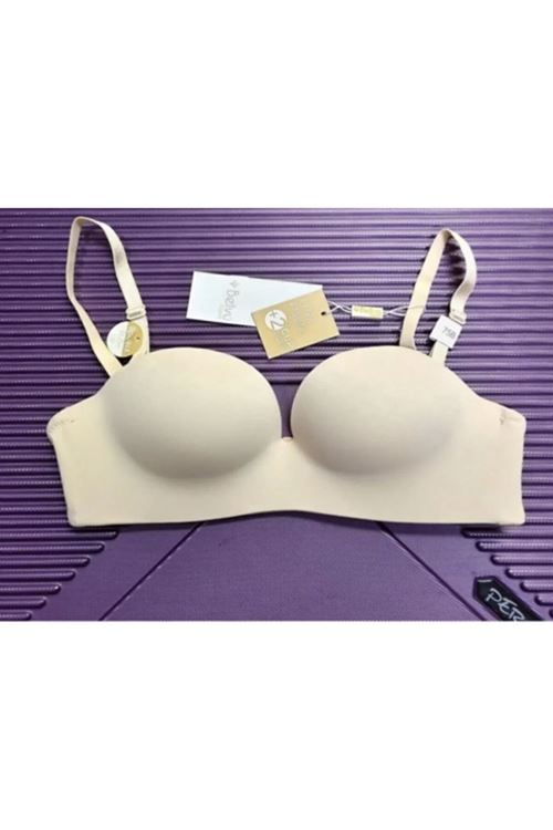 1141 Çift Çift Dolgulu Destekli Straplez Sütyen Ten 1141-t