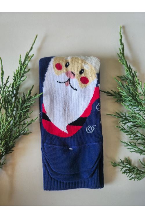 Yeni Yıl Temalı Ultra Lüks 2 Çift Özel Kutulu Çorap Hediyelik Çok Renkli Yılbaşı Çorabı