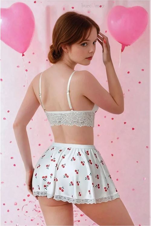 Women’s Sexy Pink Fantasy Nightdress with Skirt