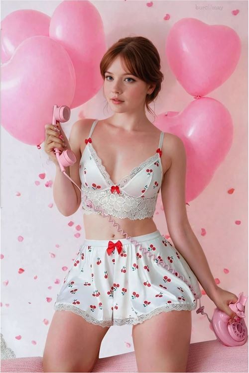 Women’s Sexy Pink Fantasy Nightdress with Skirt