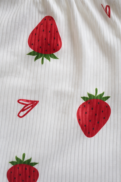 Kadın Mini Crop Şortlu Kalpli Desenli Yazlık Pijama Takımı