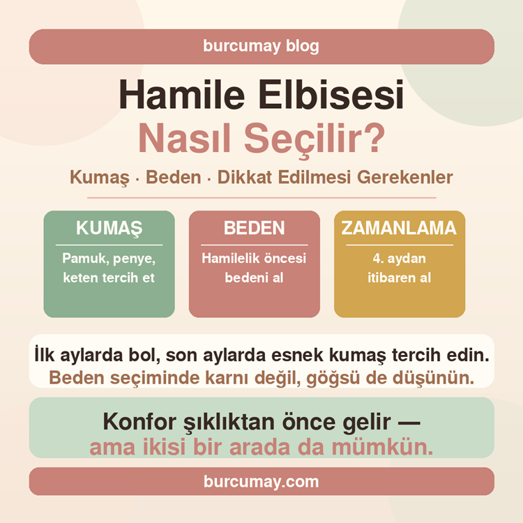 Hamile Elbisesi Nasıl Seçilir? Kumaş, Beden ve Dikkat Edilmesi Gerekenler