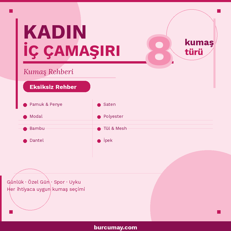 Kadın İç Çamaşırı Kumaş Rehberi: Pamuk, Dantel, Saten ve Daha Fazlası