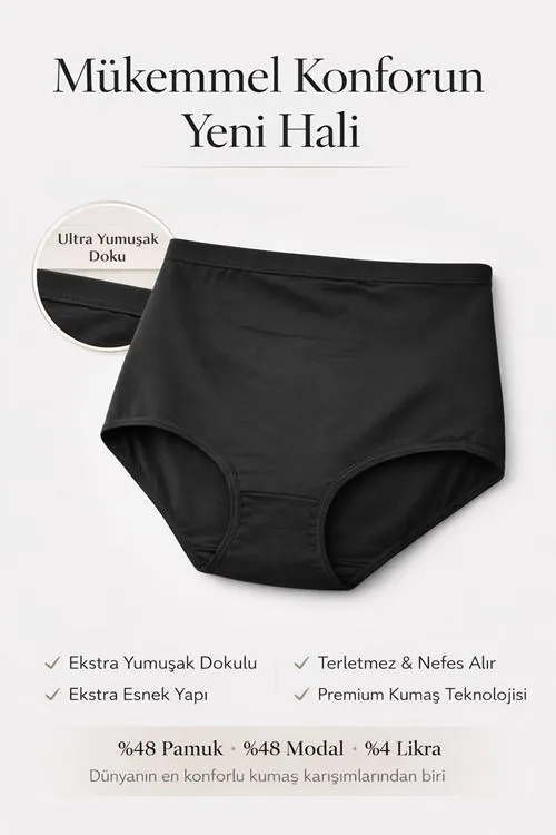 Pamuklu Modal Siyah Hamile Külodu Ultra Esnek Likralı