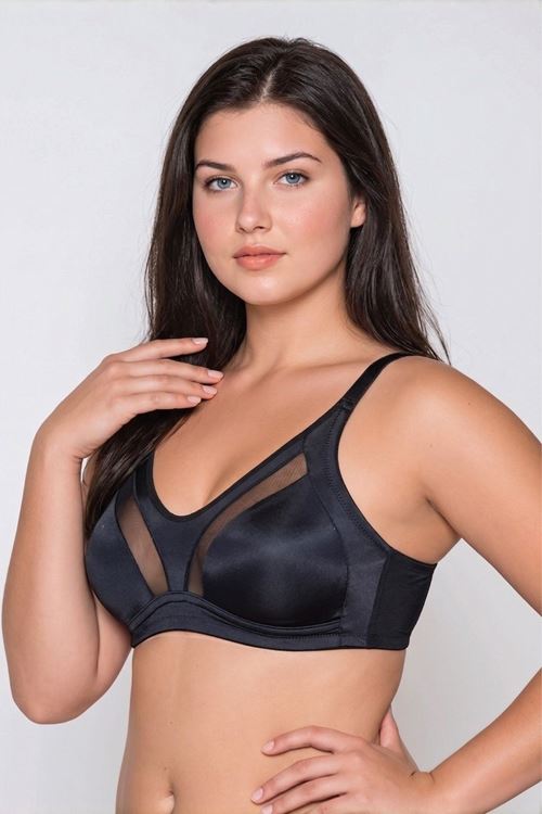 Kadın Büyük Beden Balensiz Kapsız Toparlayıcı Minimizer Siyah Sütyen