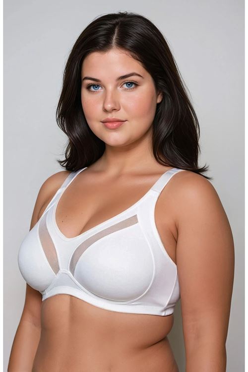 Women’s Ecru Plus Size Minimizer Bra Wire-Free Unlined Comfortable Fit