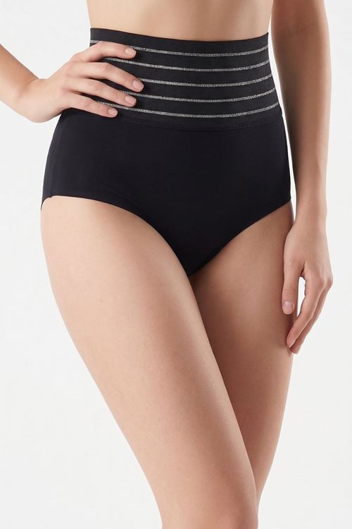 Kadın Siyah Yüksek Bel Lazer Kesim Slip Korse 2 Beden İncelten Toparlayıcı