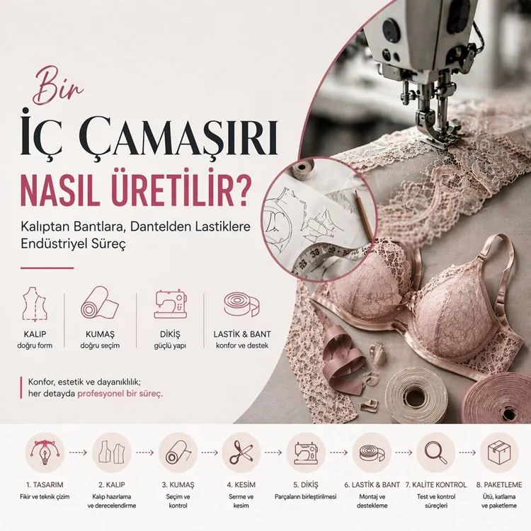 Bir İç Çamaşırı Nasıl Üretilir? Kalıptan Bantlara, Danteldan Lastiklere Endüstriyel Süreç