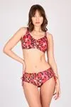 Kadın Leopar Desenli Toparlayıcı Bikini Takımı