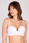 Padded Double Push Up Strapless White Bra