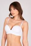 Padded Double Push Up Strapless White Bra