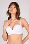Padded Double Push Up Strapless White Bra