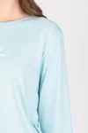 Kadın Uzun Kollu Yumuşak Dokulu Mavi Pijama Takımı
