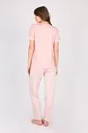 Women's Long-Sleeve Soft Textured Pink Pajama Set