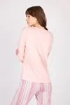 Women's Long-Sleeve Soft Textured Pink Pajama Set