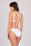 Women's Gold Ring Detailed White Triangle Bikini Set