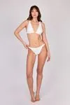Women's Gold Ring Detailed White Triangle Bikini Set