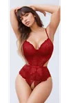 Kırmızı Dantelli Transparan Babydoll Gecelik