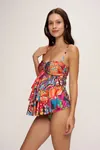 Strapless Ruffled Maternity Tankini Set Black
