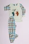 Desenli Kışlık Uzun Kollu Ayıcıklı Polar Peluş Kız Çocuk Pijama Takımı