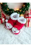 Bebek Patiği Çıngıraklı Yılbaşı Panduf Yeni Yıl Noel Ev Ayakkabısı Hediye Yünlü Kırmızı Bot