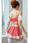 Women's Red Cosplay Fantasy Costume Sexy Apparel
