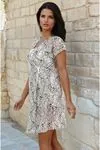 Women's Black Lace Beach Dress — Wrap Style, Side Tie & V-Neck Cover-Up Pareo