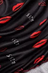 Women's Black Kiss Print Mini Nightdress — Strappy, Lightweight & Feminine